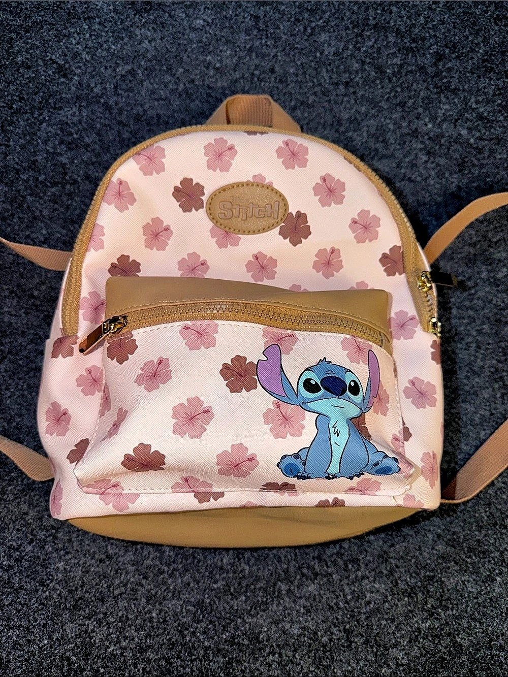 Disney Stitch Floral Backpack Mini Kids Pink Like New. Mist Condition.